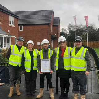 L R; Site Manager, Scott Henderson; Resident Liaison Officer, Nicola Bailey; Health And Safety Manager, Dan Osborne;