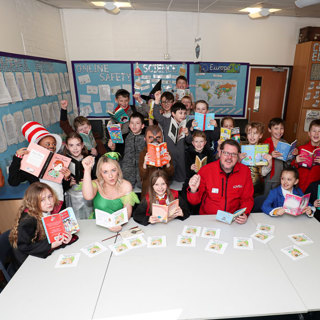 Pupils From Lancaster Lane School And Simon Corbett, Lovell Homes Field Sales Manager